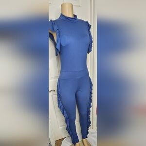 🔥🔥"Topia" Elegant Blue Ruffled Jumpsuit